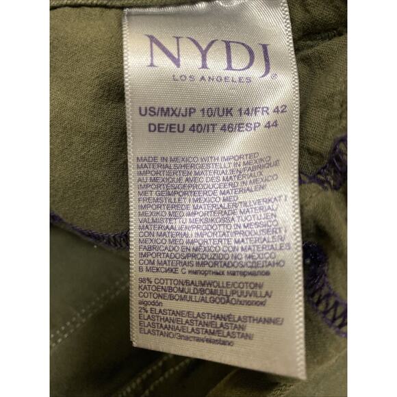 NYDJ LIFT TUCK Alina Convertible Ankle Skinny Pants Olive Green jeans size 10 - Picture 7 of 8